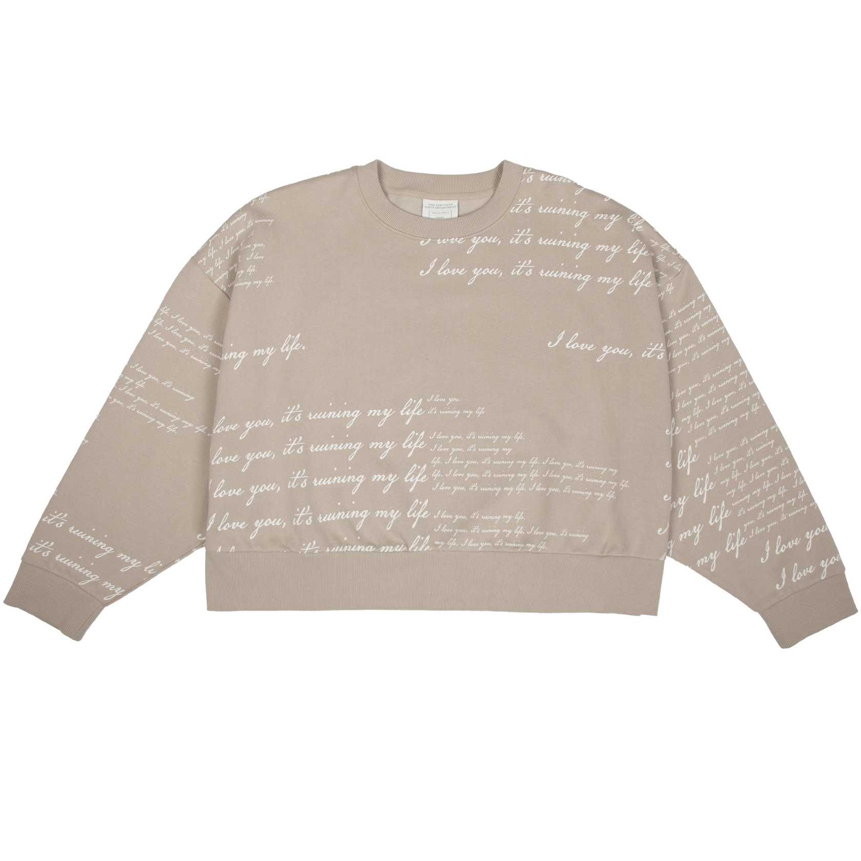 I Love You It's Ruining My Life Boxy Cropped Crewneck