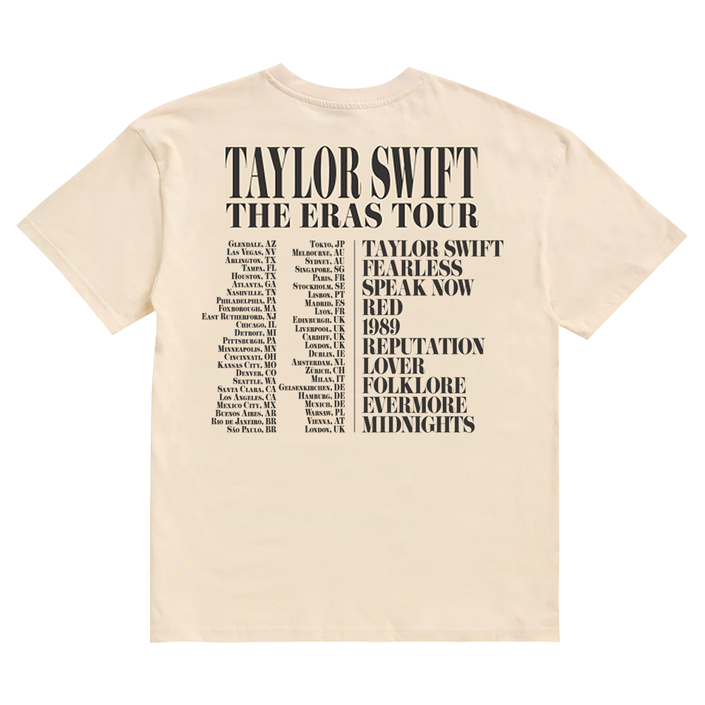 Taylor Swift | The Eras International Tour Beige T-Shirt Back
