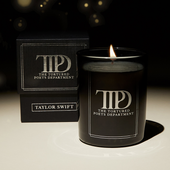 The Tortured Poets Department Candle editorial with box