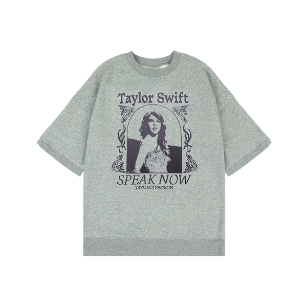 Speak Now (Taylor's Version) Heather Gray Fleece T-Shirt Front
