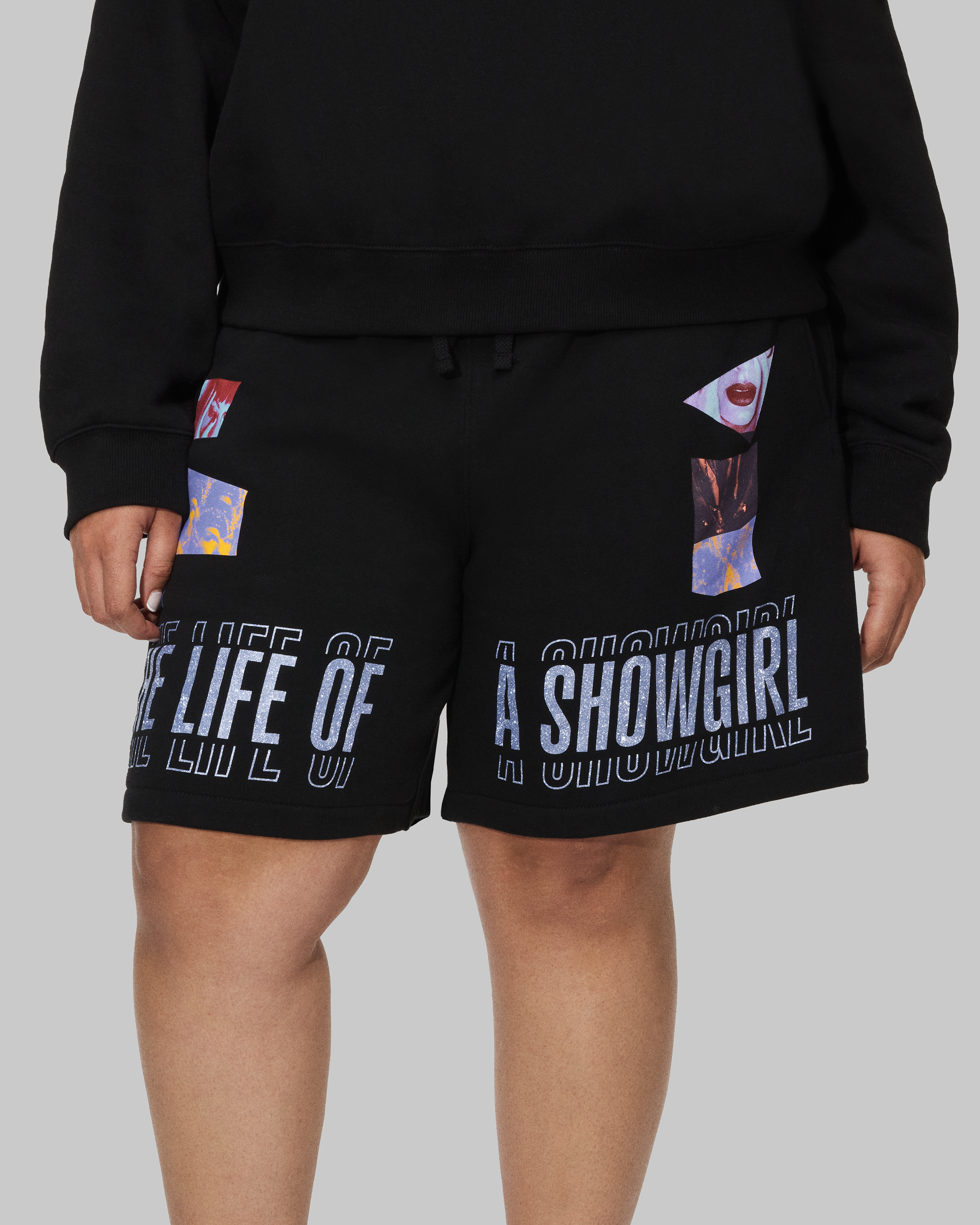 The Life of a Showgirl Shorts Front on Model