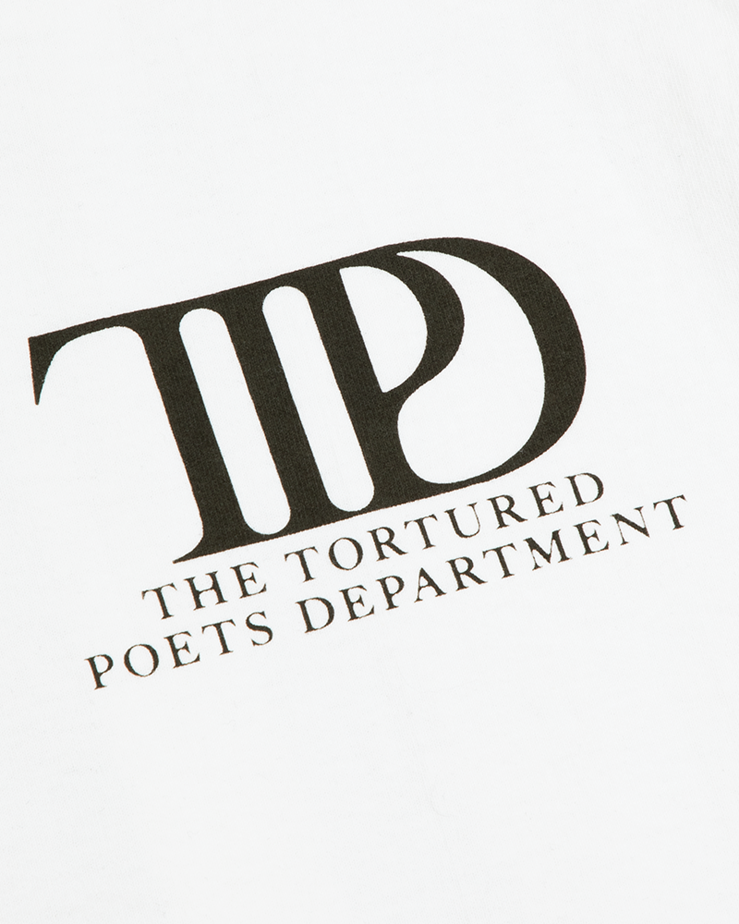 The Tortured Poets Department White T-Shirt front detail