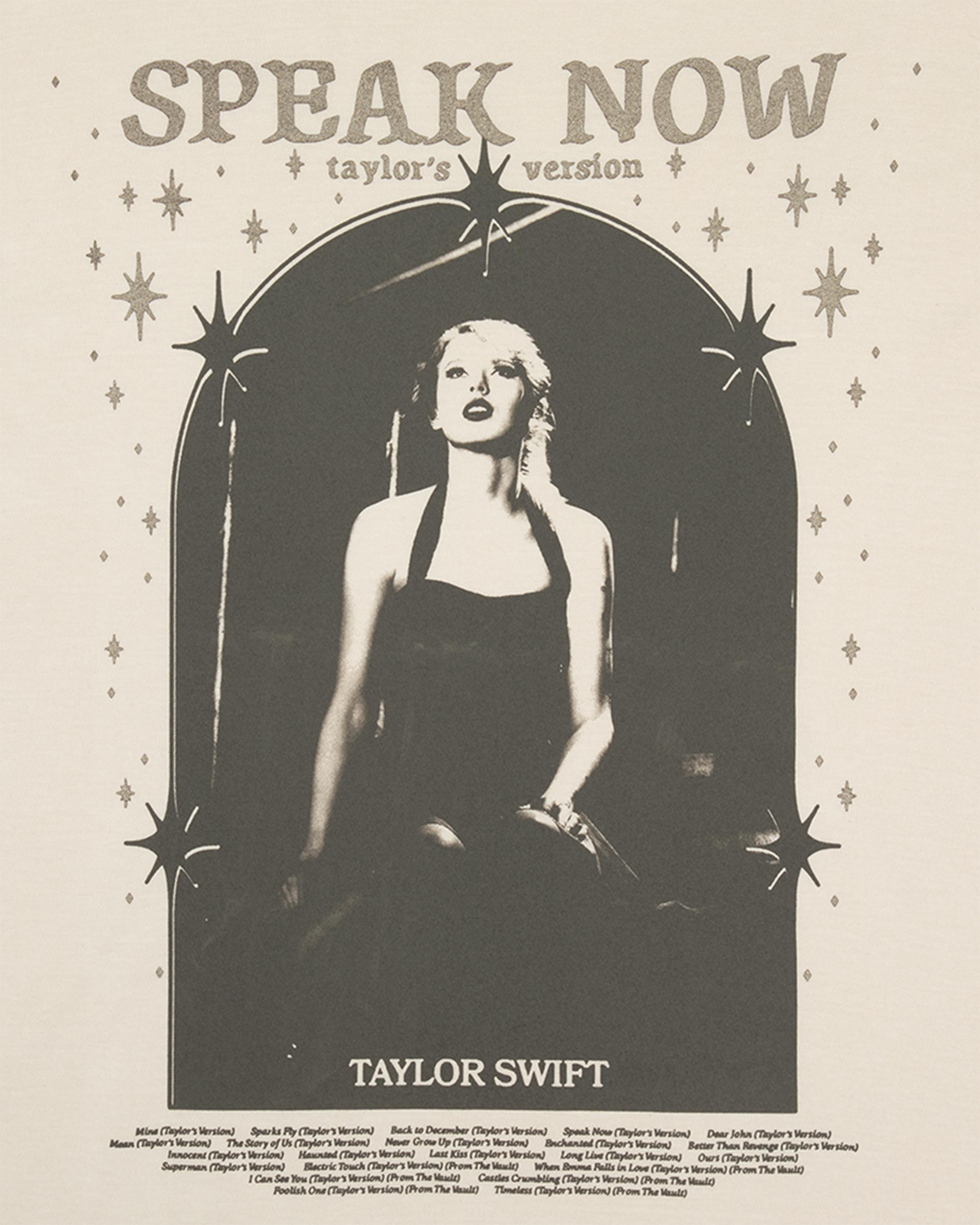 Speak Now (Taylor's Version) Tracklist Taupe T-Shirt detail