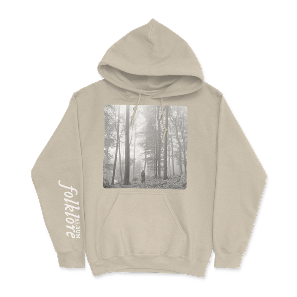 the "in the trees" Tan Hoodie Front