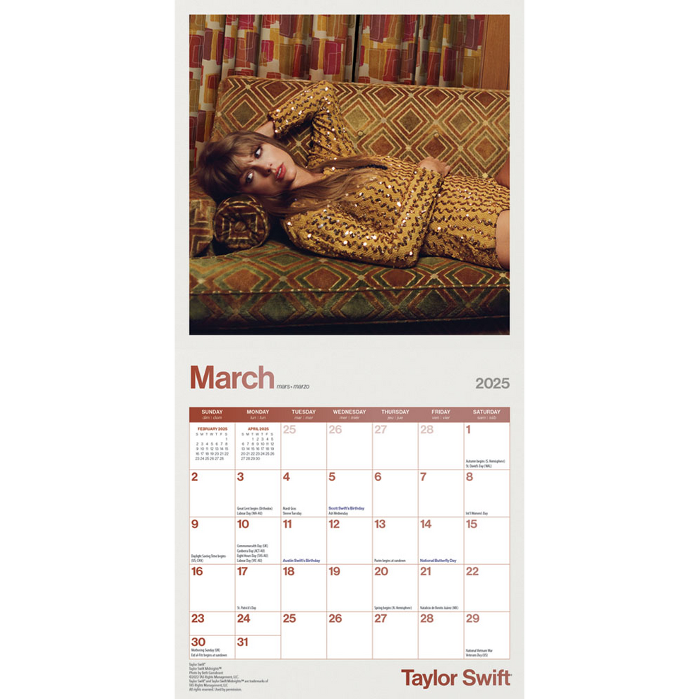 Taylor Swift Official 2025 Mini 7x7 Inch Calendar Taylor Swift