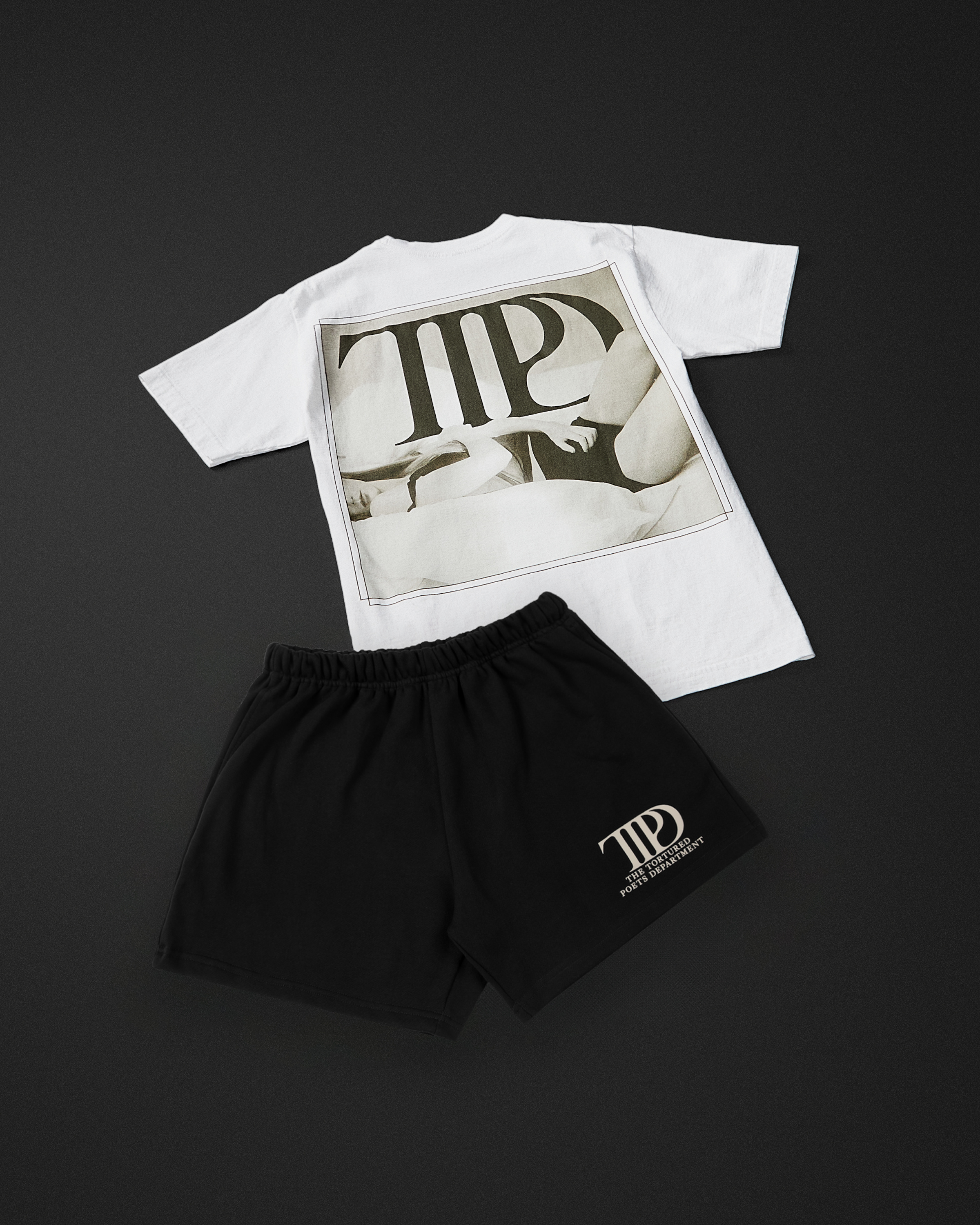 The Tortured Poets Department Black Shorts editorial