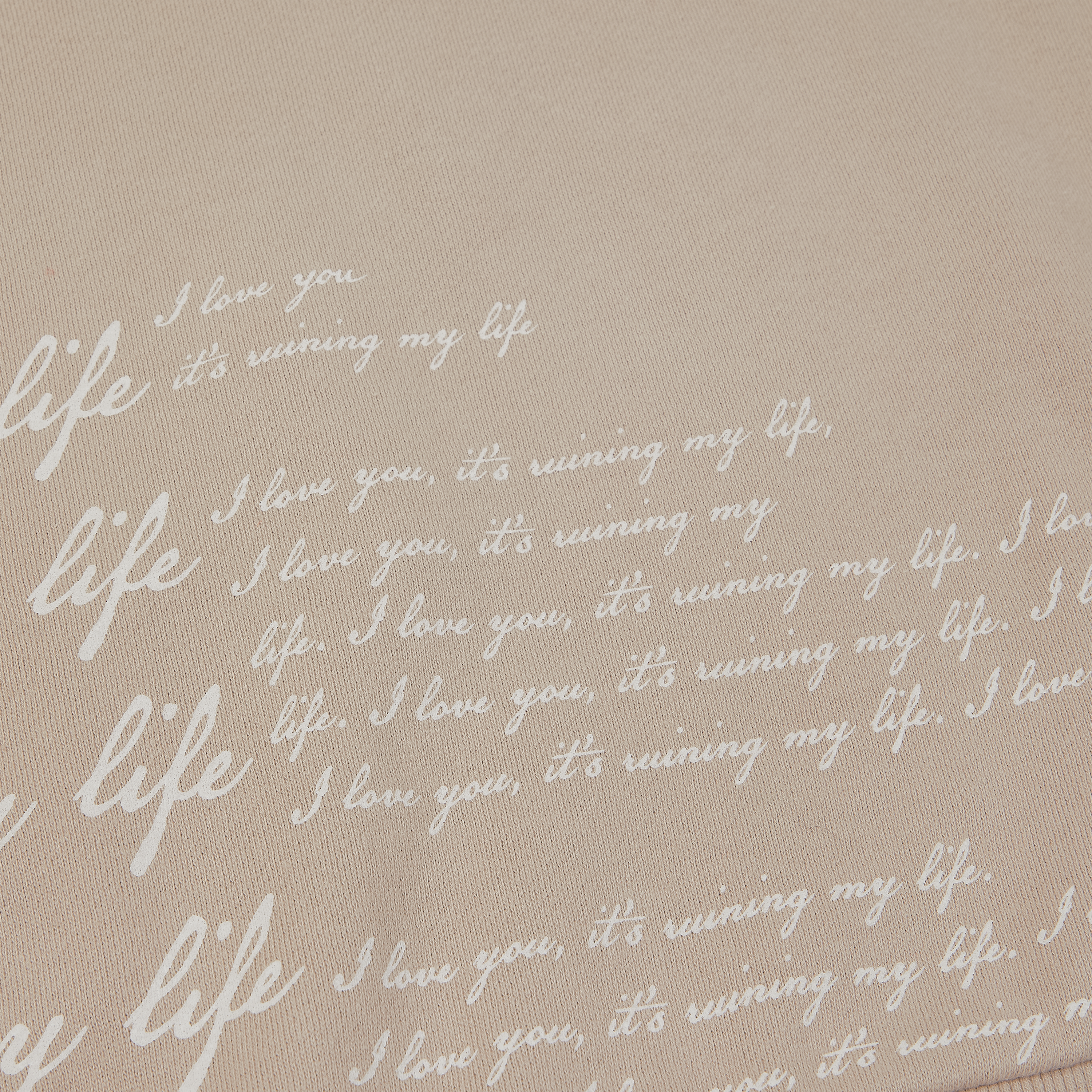 I Love You It's Ruining My Life Boxy Cropped Crewneck detail