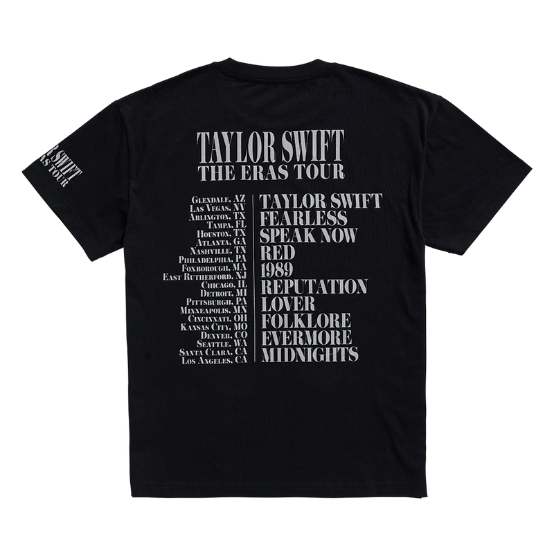 Taylor Swift The Eras Tour Black TShirt Taylor Swift Official Store