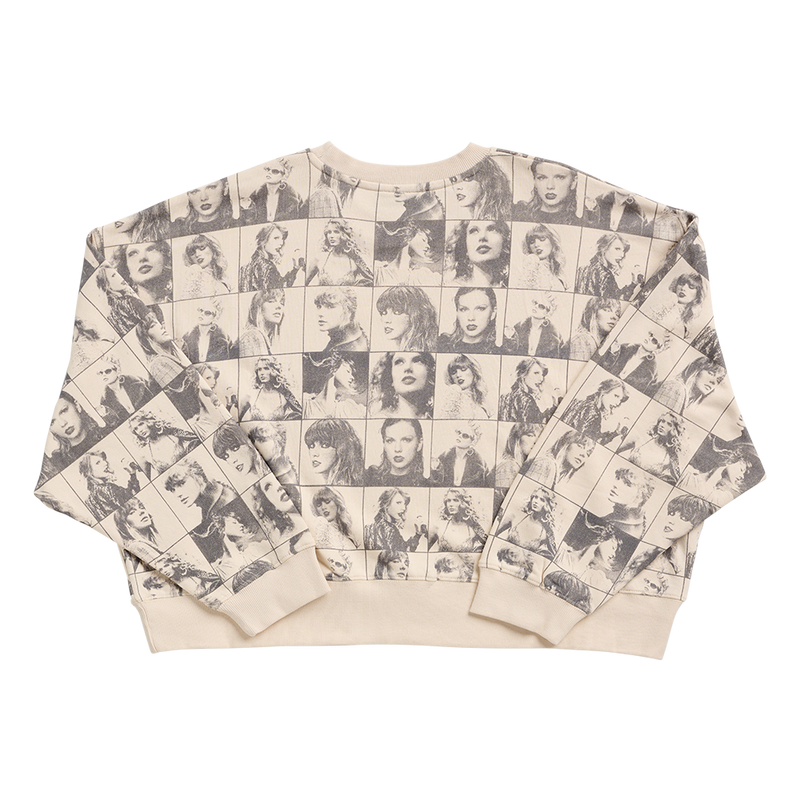 Taylor Swift The Eras Tour Cropped Beige Pullover Back