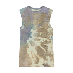 Tie dyed tunic tank dress featuring "Taylor Swift, Est. 1989" printed on bottom right.