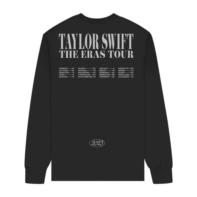 Taylor Swift The Eras Tour Collage Black Long Sleeve Back