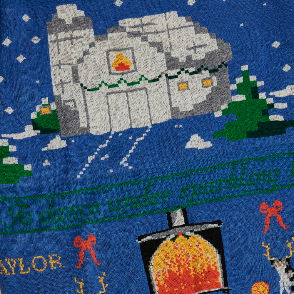 Christmas Tree Farm Sweater Detail