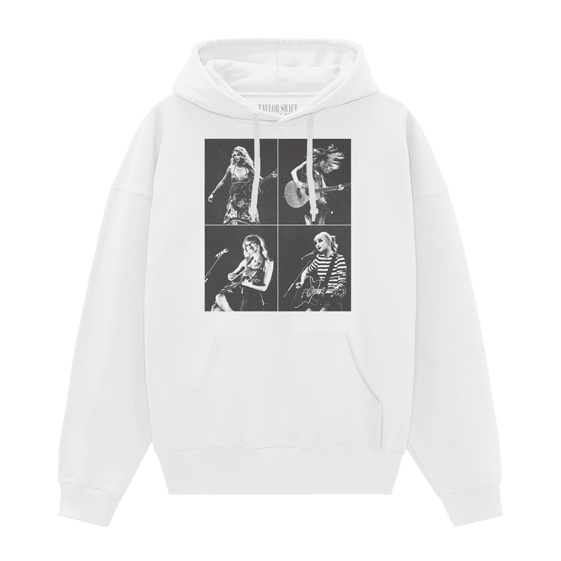 Taylor Swift The Eras Tour Collage White Hoodie Front