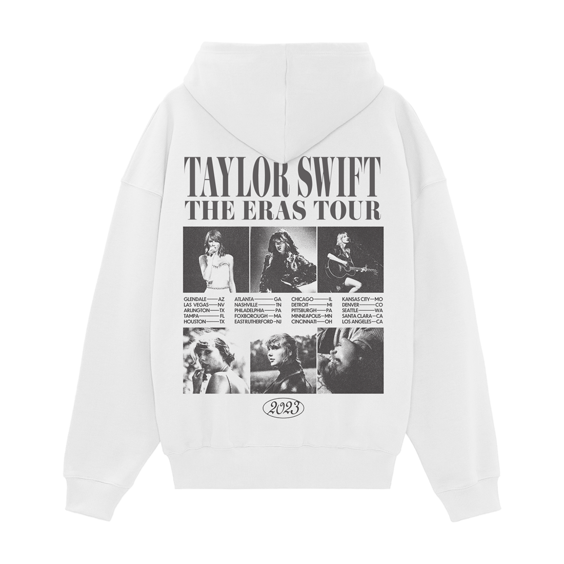 Taylor Swift | The Eras Tour Collage White Hoodie Back