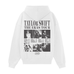 Taylor Swift The Eras Tour Collage White Hoodie Back