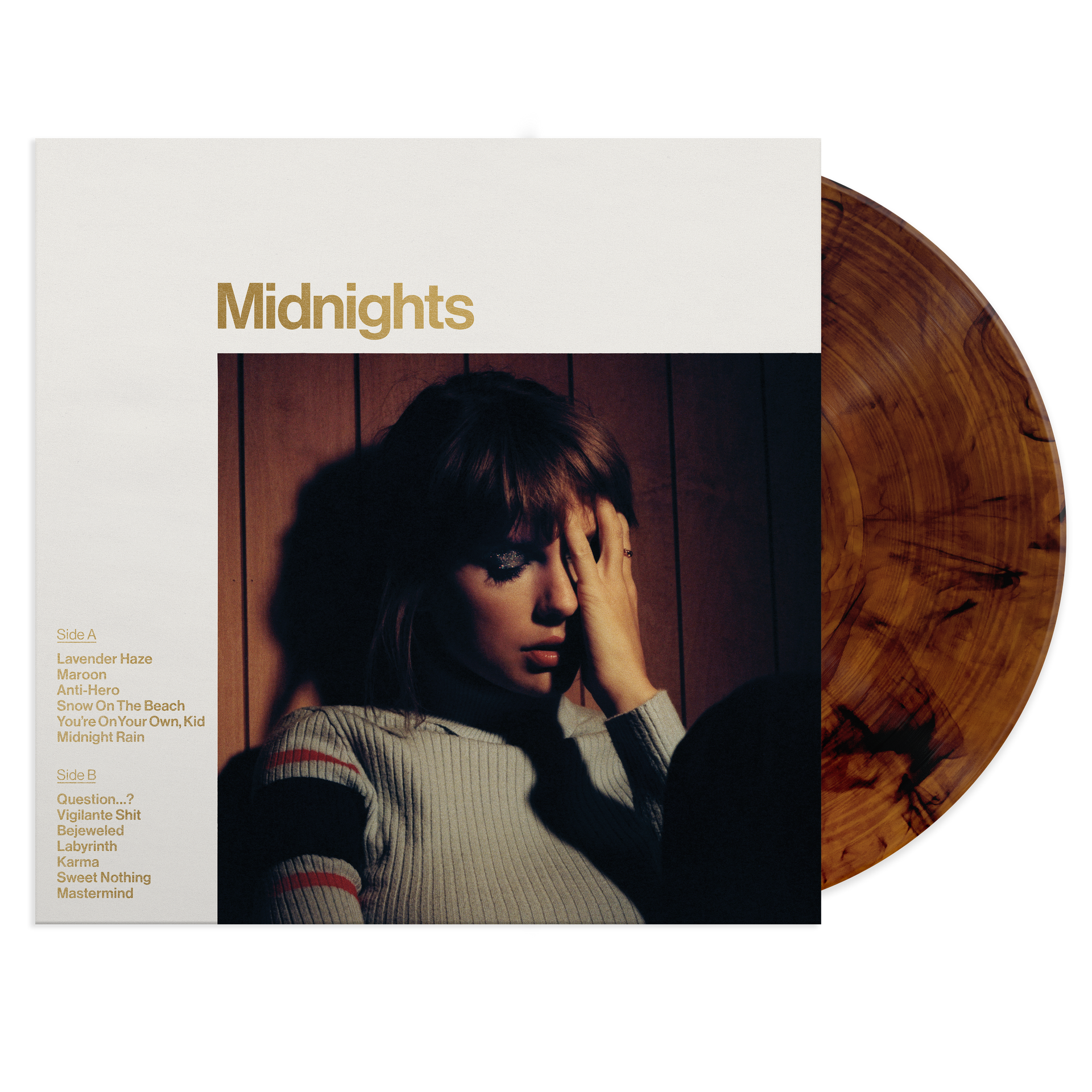 Authentic Taylor Swift Midnights Mahogany Edition Vinyl with Hand Signed Autographed Photo