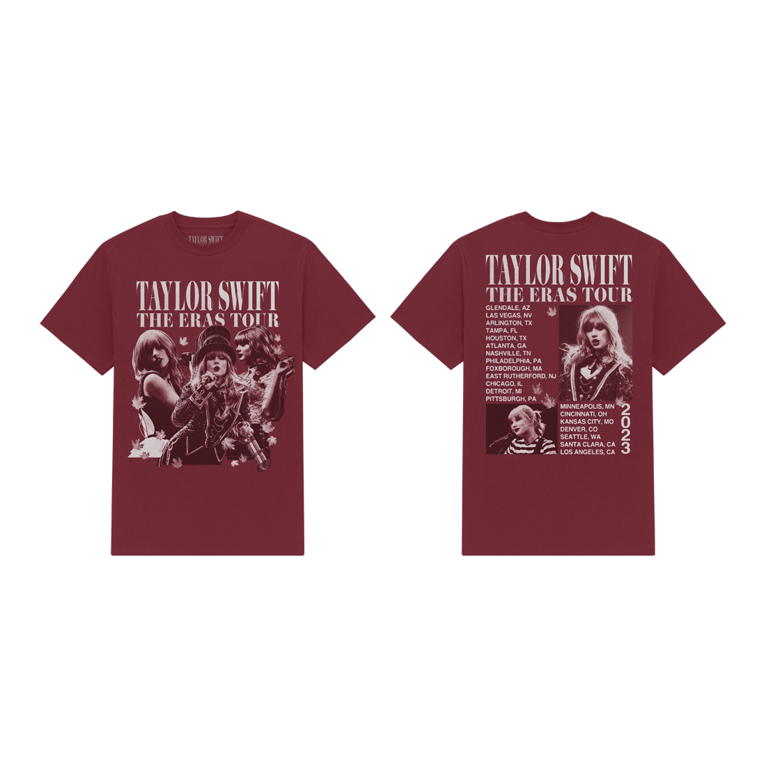 Taylor Swift | The Eras Tour RED (Taylor's Version) Album T-Shirt Front and Back